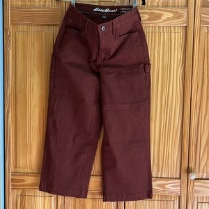 Eddie Bauer Wide Leg Crop Pants Specially Dyed Burgundy
